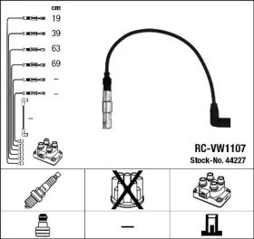 44227 комплект ізольованих проводів для свічок запалення rc-vw1107 44227