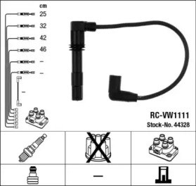 Провід високовольтні, комплект 44328 NGK