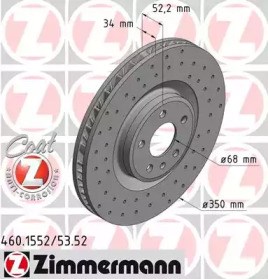 Диск переднього гальма 460155352 ZIMMERMANN