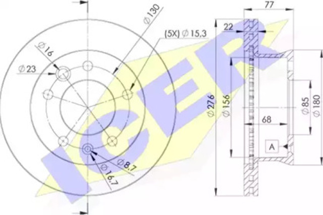 Диск гальмівний передній 78BD01811 ICER