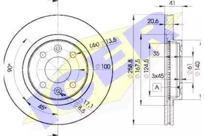 Гальмо дискове переднє 78BD35502 ICER
