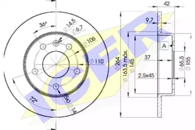 Задні дискові гальма 78BD91102 ICER