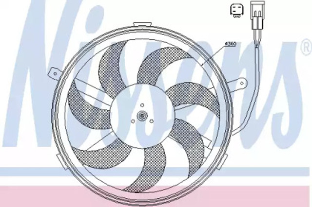 Дифузор радіатора охолодження, в зборі з мотором і крильчаткою 85631 NISSENS