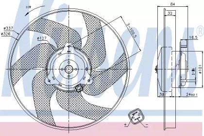 Електровентилятор охолодження 85666 NISSENS