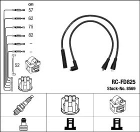 8569  (rc-fd825)  ngk - комплект проводів запалювання 8569
