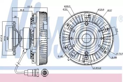 Вискомуфта, вязкостная муфта вентилятора охолодження 86028 NISSENS
