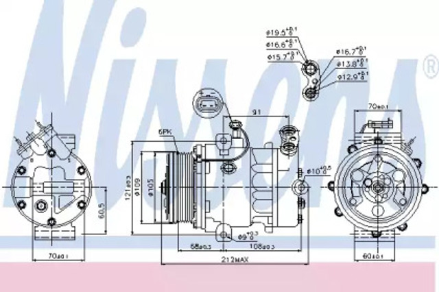 Компресор холодоагенту 89095 NISSENS