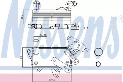 Радіатор охолодження, АКПП 90748 NISSENS