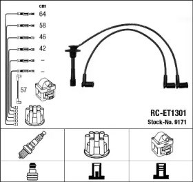 Huco toyota комплект високовольтних проводів avensis 1,6 -00, carina 1,6 -97 9171