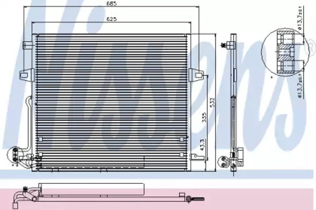 Радіатор охолодження кондиціонера 940066 NISSENS
