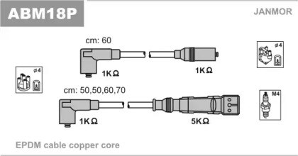 Комплект кабелів запалювання vw transporter t3 champion cls249 ABM18P