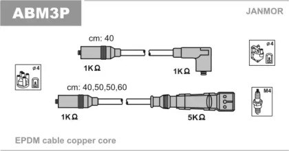 Комплект кабелів високовольтних ABM3P
