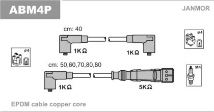 Комплект проводів запалення ABM4P