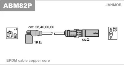 Комплект проводів високої напруги ABM82P