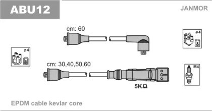 Комплект кабелів запалювання champion cls099 ABU12