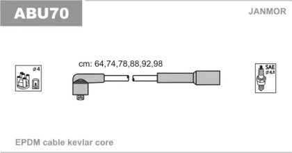 Magneti marelli комплект високовольтних проводів volkswagen vr6 ABU70