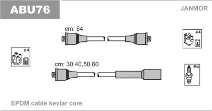 Комплект кабелів високовольтних ABU76