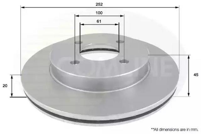 Гальмо дискове переднє ADC0262V COMLINE