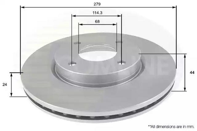 Гальмо дискове переднє ADC0284V COMLINE