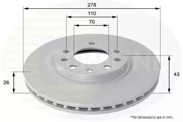 Гальмо дискове переднє ADC1139V COMLINE