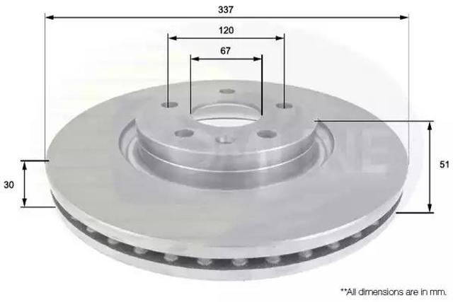 Диск гальмівний передній ADC1141V COMLINE