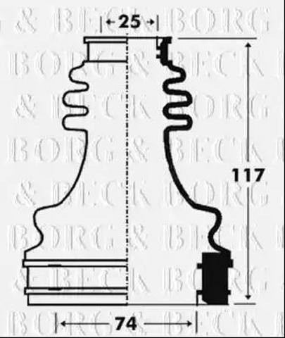 Пильник гранати внутрішній, передній півосі BCB2916 BORG&BECK