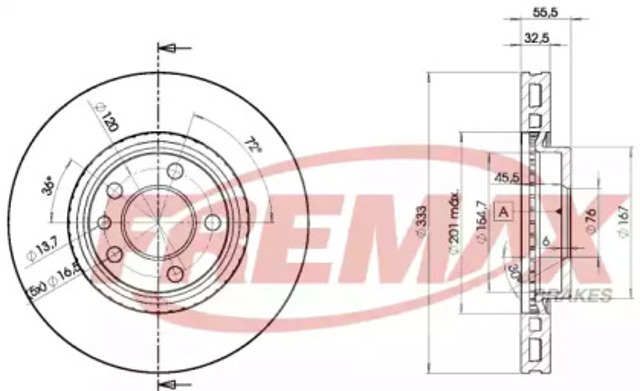 Диск переднього гальма BD3020 FREMAX