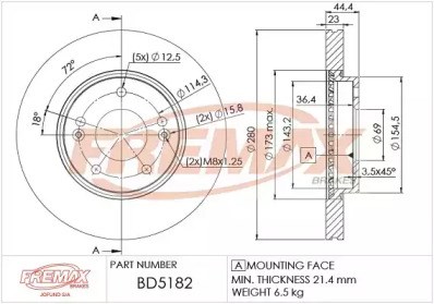 Тормозной диск BD-5182
