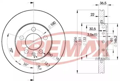 Гальмо дискове переднє BD5602 FREMAX