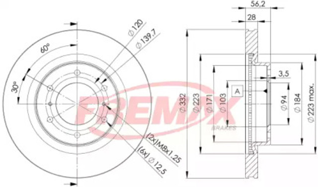 Гальмо дискове переднє BD7113 FREMAX
