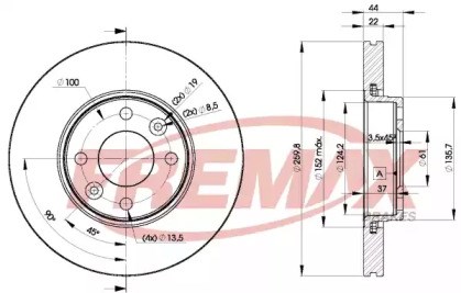 Диск переднього гальма BD7795 FREMAX