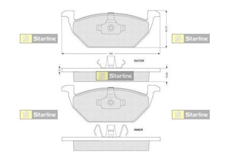 Передні гальмівні колодки BDS004S STARLINE