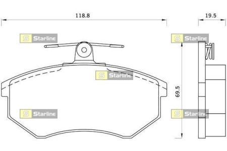 Гальмівні колодки BDS043 STARLINE
