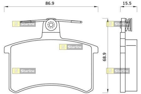 Колодки гальмівні задні, дискові BDS078 STARLINE