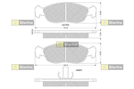 Колодки передні BDS106 STARLINE