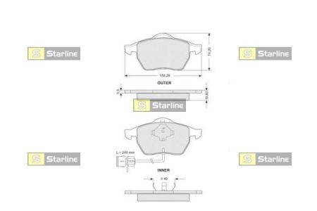 Колодки гальмівні передні, дискові BDS109 STARLINE