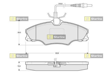 Колодки гальмівні передні, дискові BDS128 STARLINE