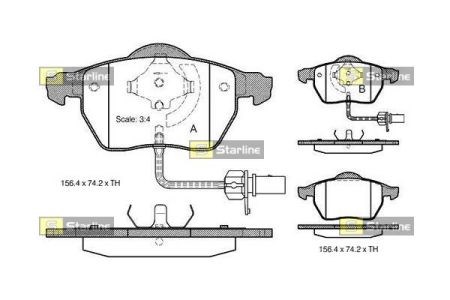Колодки передні BDS301 STARLINE