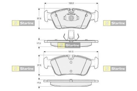 Колодки передні BDS314 STARLINE