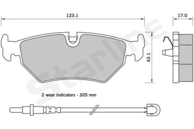 Колодки гальмові задні, дискові BDS396 STARLINE