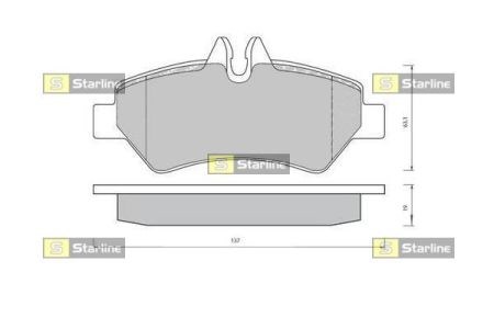 Колодки на гальмо задній дисковий BDS423 STARLINE