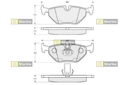 Колодки гальмівні передні, дискові BDS819P STARLINE
