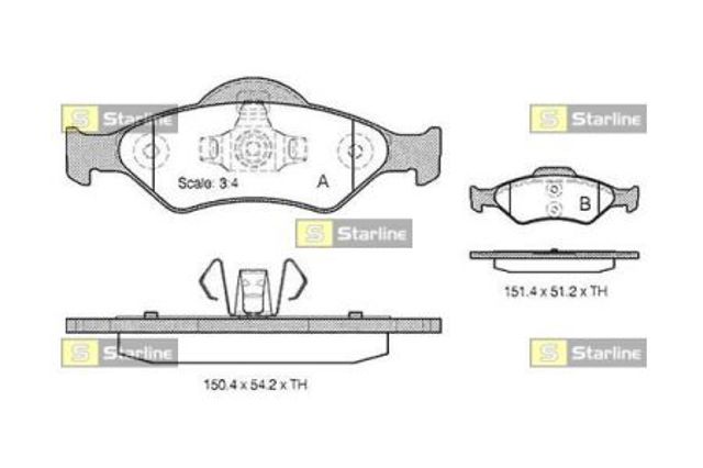 Колодки гальмівні передні, дискові BDS824P STARLINE