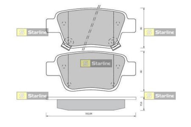 Колодки гальмові задні, дискові BDS834P STARLINE