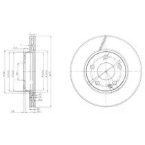 Диск переднього гальма BG3845C DELPHI