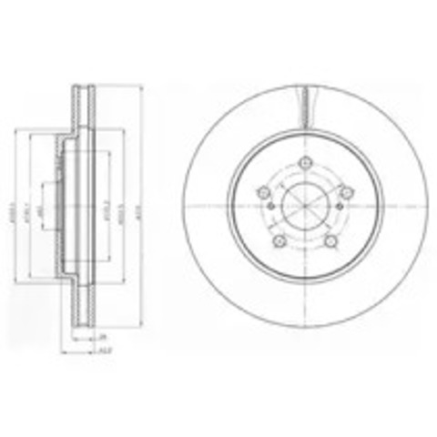 Гальмо дискове переднє BG4253 DELPHI