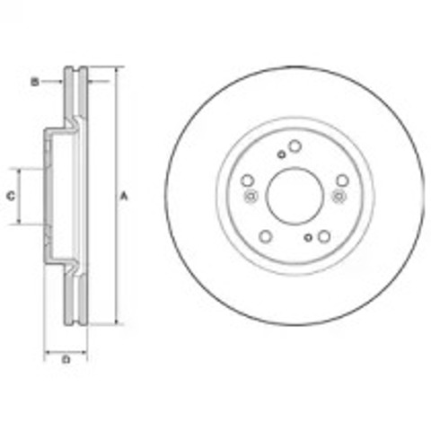 Диск переднього гальма BG4698C DELPHI