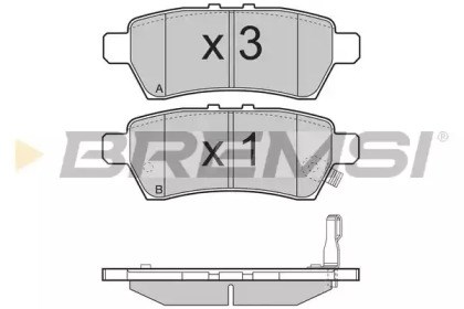 Комплект задніх колодок BP3257 BREMSI