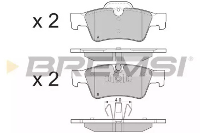 Комплект задніх колодок BP3280 BREMSI