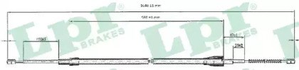 Трос ручного гальма задній, правий/лівий C0812B LPR